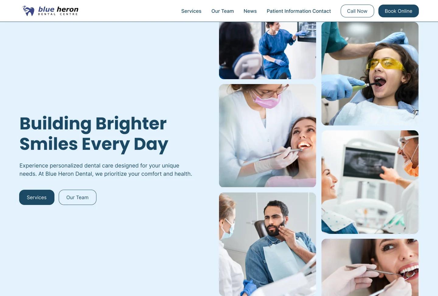 Blue Heron Dental Center website