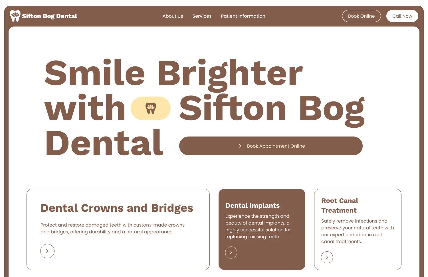 Sifton Bog Dental website